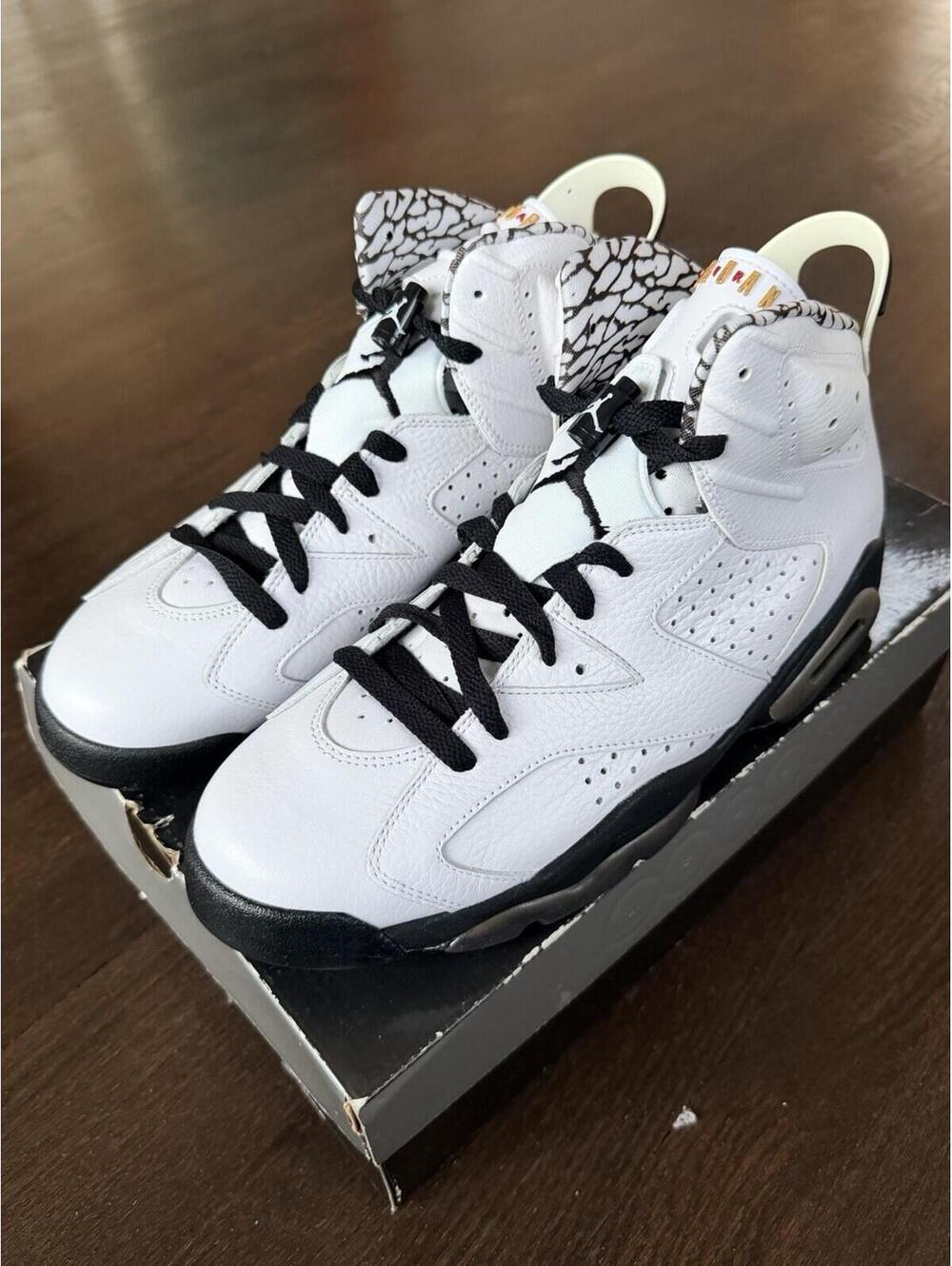 2010 NIKE AIR JORDAN VI 6 PREMIUM MOTORSPORTS WHITE BLACK 395866-101 Size 9.5 DS